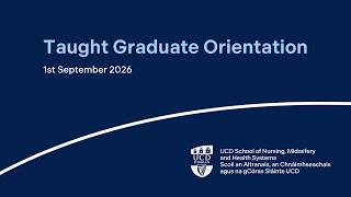 Recording - Taught Graduate Orientation September 2026