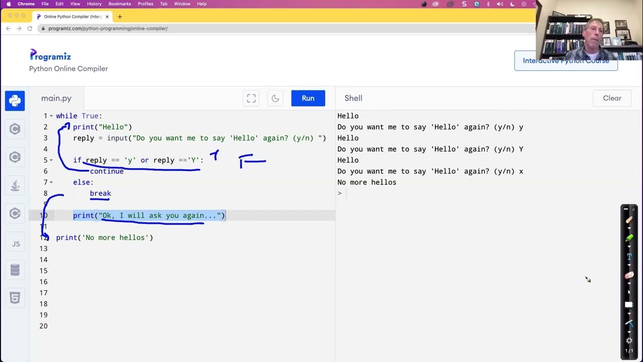 Python 6c Using continue and pass with loops - YouTube