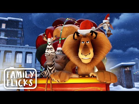 Delivering Presents On Christmas Eve | Merry Madagascar (2009) | Family Flicks