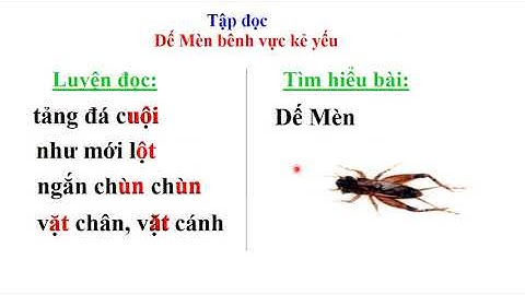 TRƯỜNG LCT2   TẬP ĐỌC LỚP 4   TUẦN 1   DẾ MÈN BÊNH VỰC KẺ YẾU TIẾT 1   SGK TIẾNG VIỆT TRANG 4
