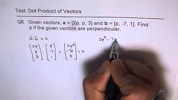 Find Constant for Perpendicular Vectors - EDEXCEL - GCSE