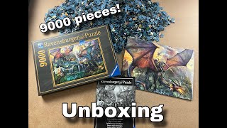 Unboxing my 9000 PIECE Magical Dragon Forest puzzle