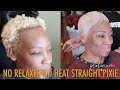 No Relaxer No Heat Straight Platinum Pixie | Jasmine Ashley