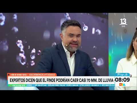 Gianfranco y Michelle Adam revelan los días en que lloverá en Santiago. Tu Día, Canal 13