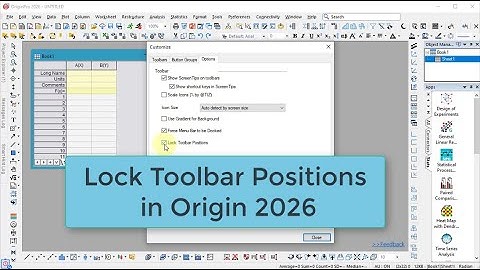 Reset workspace and lock toolbar positions