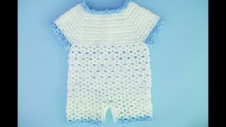 CROCHET BABY ROMPER VERY EASY. WITH GRAPHIC IN VIDEO