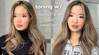 HOW TO TONE ASIAN BLONDE HAIR AT HOME | WELLA T18 | ASH BLONDE HIGHLIGHTS by Slowlybutshrly 2,743 views 5 months ago 11 minutes, 52 seconds