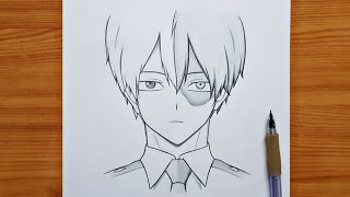 How to draw Shoto Todoroki [My Hero Academia] | Todoroki step by step | draw animes for beginners