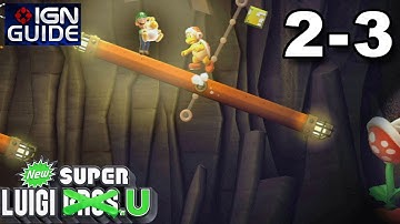New Super Luigi U 3 Star Coin Walkthrough - Layer-Cake Desert-3: Piranhas in the Dark