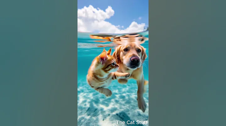 Cat and Dog Take a Dip – You Won’t Believe This! 🐱🐶🌊 #shorts #trending #viralvideo #Gucci #cat