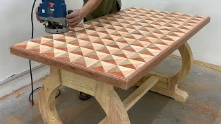 Amazing Wood Recycling Project Delights Viewers - A Table With An Extremely Psychedelic 3D Effect