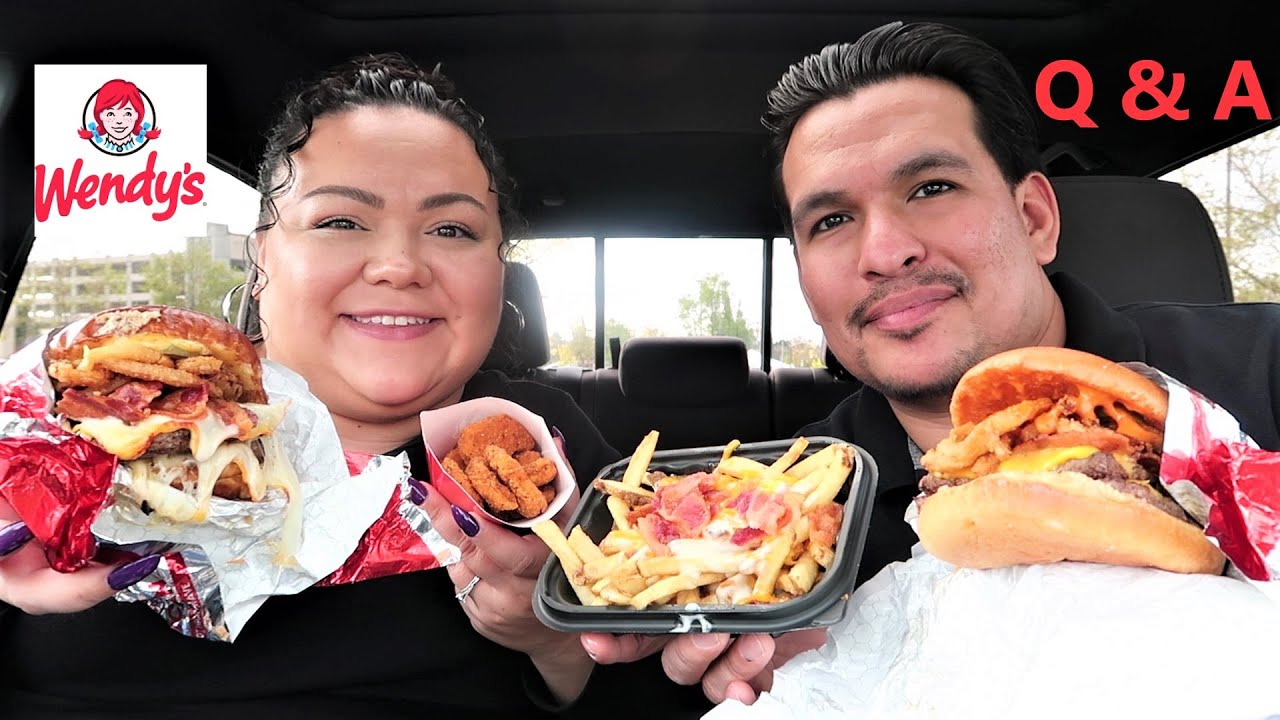 Wendys New Pretzel Bacon Pub Burger & Fries + Q&A | AngelaEats - YouTube