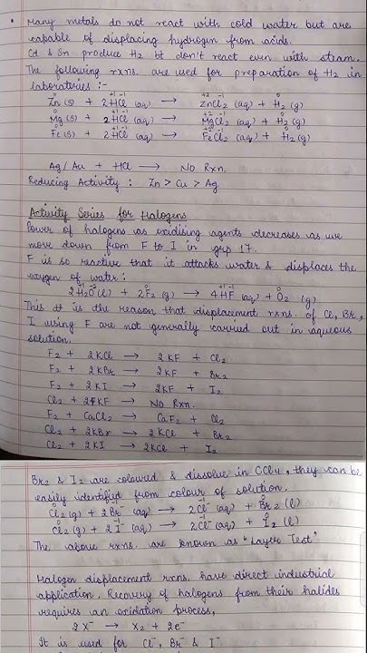 class 11 chemistry part 2 chapter 1 Redox Reaction notes ️ #shorts # ...
