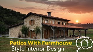 Patios with rustic farmhousestyle interior design