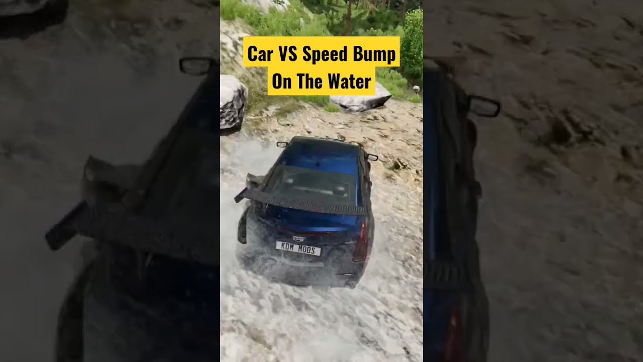 Car vs Speed Bump On The Water 