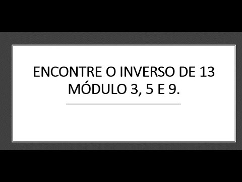 ENCONTRE O INVERSO