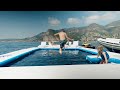 A funair day onboard motor yacht coral ocean with her inflatable yacht slide and superyacht toys