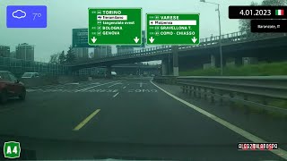 Driving Through Lombardia (Italy) From Milano To Busto Arsizio (Italy) 4.01.2023 Timelapse X4
