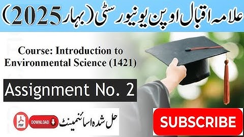 AIOU Code 1421 Solved Assignment No. 2 Spring 2025 | Subject: Intro To Environment |Level: B.Com/ BA