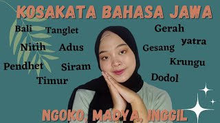 MENYEBUTKAN KOSAKATA BAHASA JAWA NGOKO, MADYA, DAN INGGIL