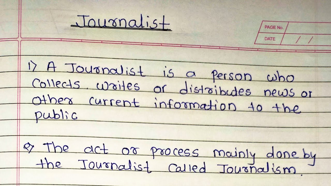 essay on journalist