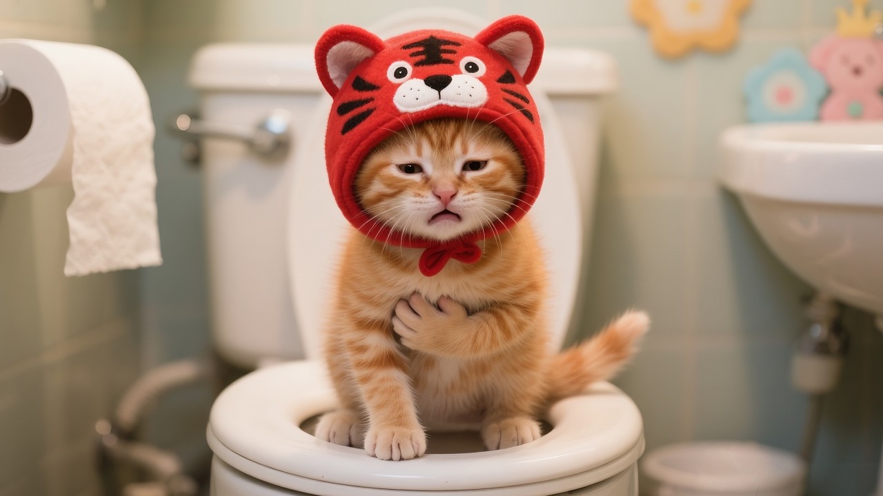 Aww! Ice Cream Mishap: Tiger-Hat Kitten’s Tummy Ache Adventure | Daisy’s Journal 47 