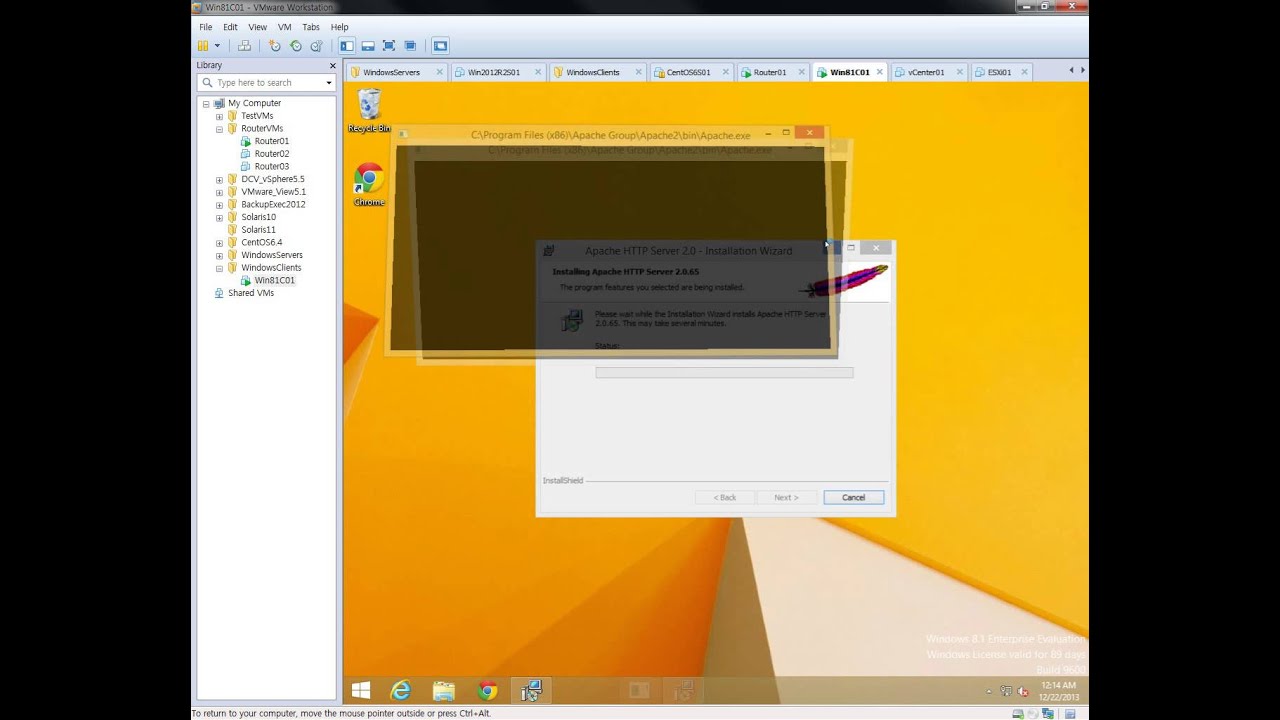 How to take the snapshot of a VM in a linear process in VMware