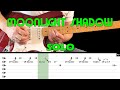 MOONLIGHT SHADOW - Guitar lesson - Guitar intro & solo (with tabs) - Mike Oldfield - fast & slow