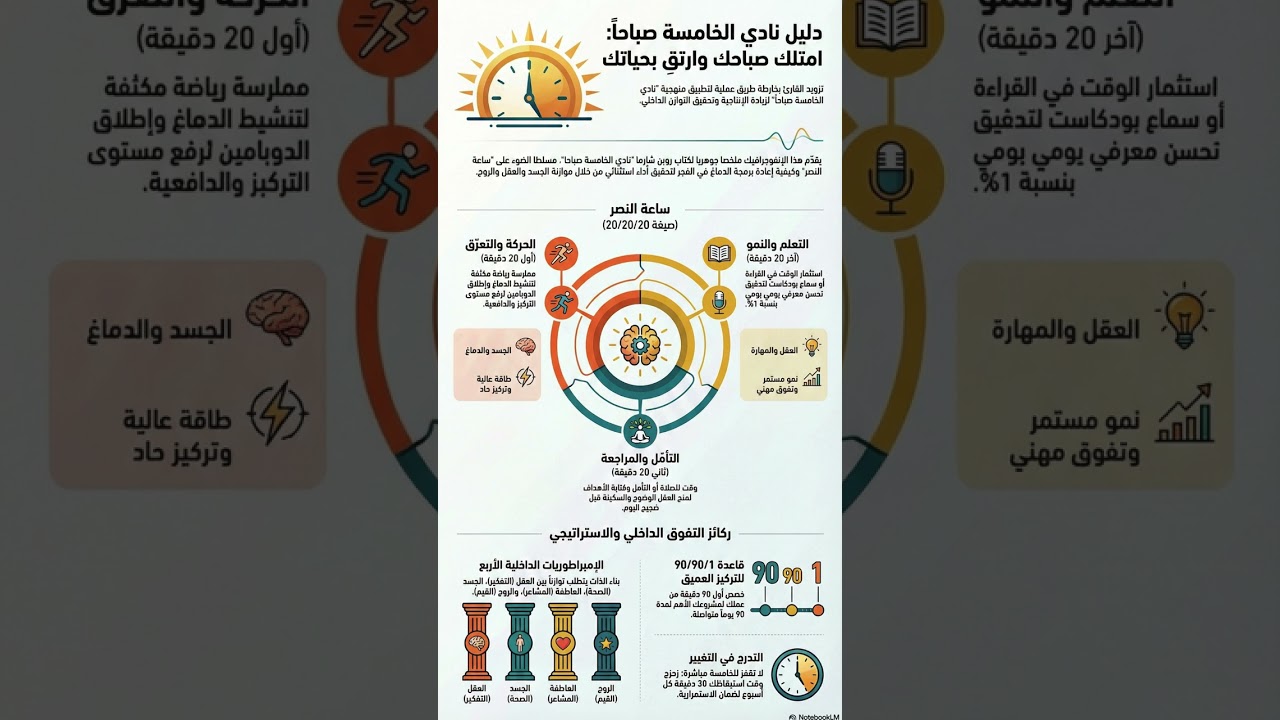 سر العظماء الذي سيجعلك في قمة الـ 5% عالمياً: كيف تمتلك صباحك وتغير حياتك؟