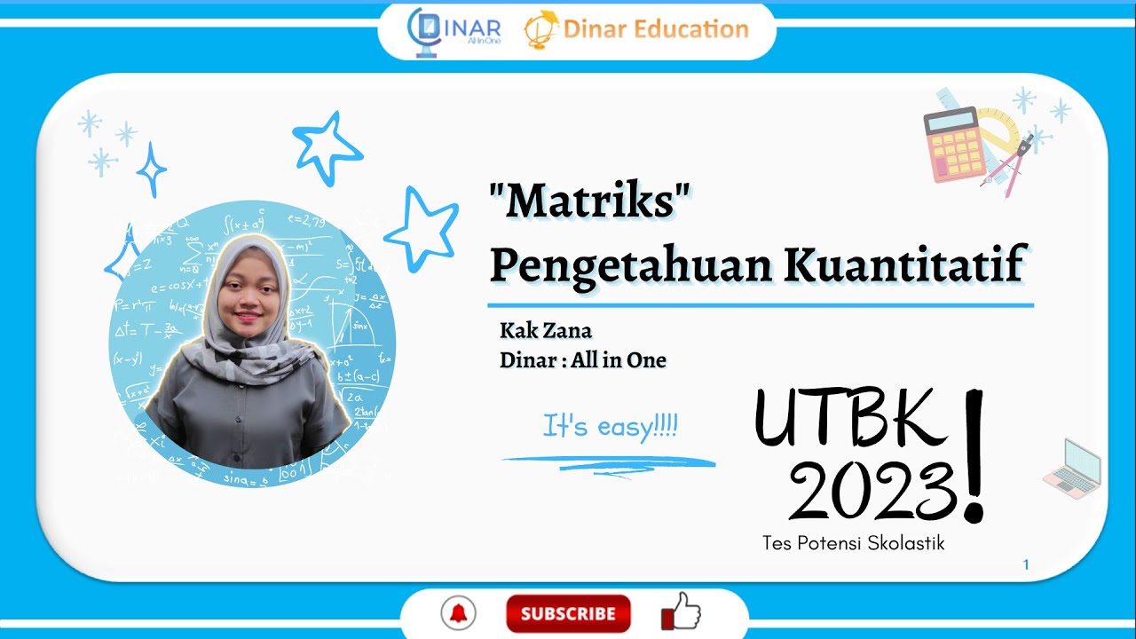 5. Materi Matriks UTBK DALAM 30 MENIT | Persiapan Pengetahuan Kuantitatif TPS UTBK