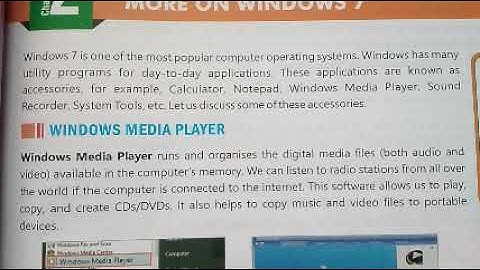 Class 6th Computer chapter More on Windows 7 (part 1)