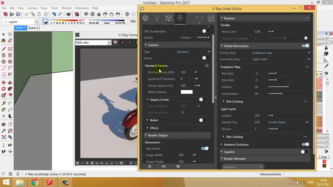 สอนการใช้ Vray Sun,Vray Sky และการล๊อคมุมกล้องใน Vray SketchUp - YouTube