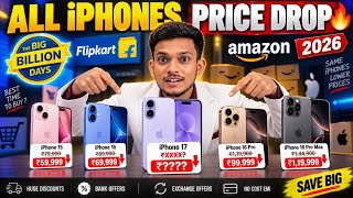 Big Billion Days 2026 😱 iPhone 15, 16, 17 & Pro Max New Price | Flipkart BBD & Amazon Sale 2026