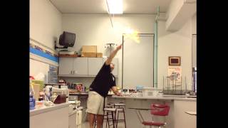 Lighting Methane Bubbles on Fire after school (Combustion Reactions)