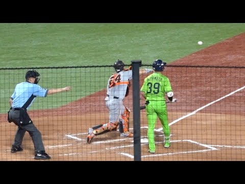 大城卓三 飛び出していた中村悠平を仕留めるナイス送球！東京ヤクルトスワローズvs読売ジャイアンツ 巨人 2023/07/15
