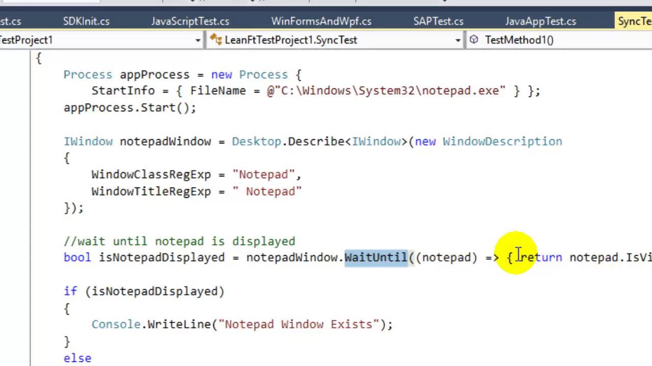 11 Adding synchronization points in LeanFT tests in C#.Net - YouTube