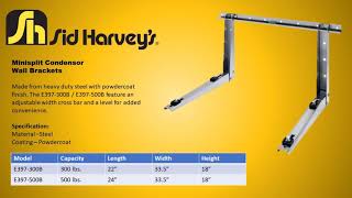 E397-300B, E397-500B Minisplit Condenser Wall Brackets
