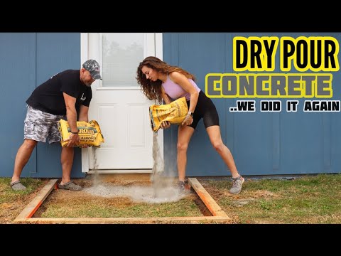 How To DRY POUR CONCRETE SLAB and Update of Our 1st Pour