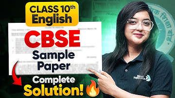 Class 10th English - CBSE Sample Paper Solution 🔥 | Next Toppers