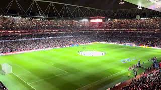 Light show before Arsenal vs Porto in the Champions League.