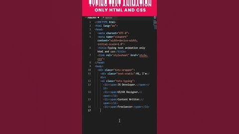 Create a Typing Text Animation only html and css #coding  #webdesign  #webdevtutorial #htmlcss