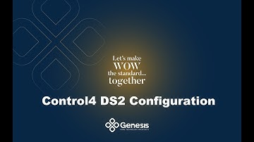 Control4 DS2 Configuration