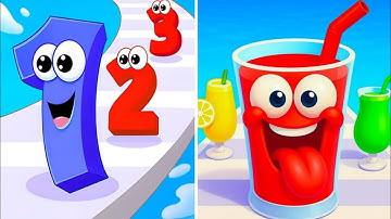 Juice run vs Number Master -Run & Merge number Master run and Marge all levels speedrun gameplay