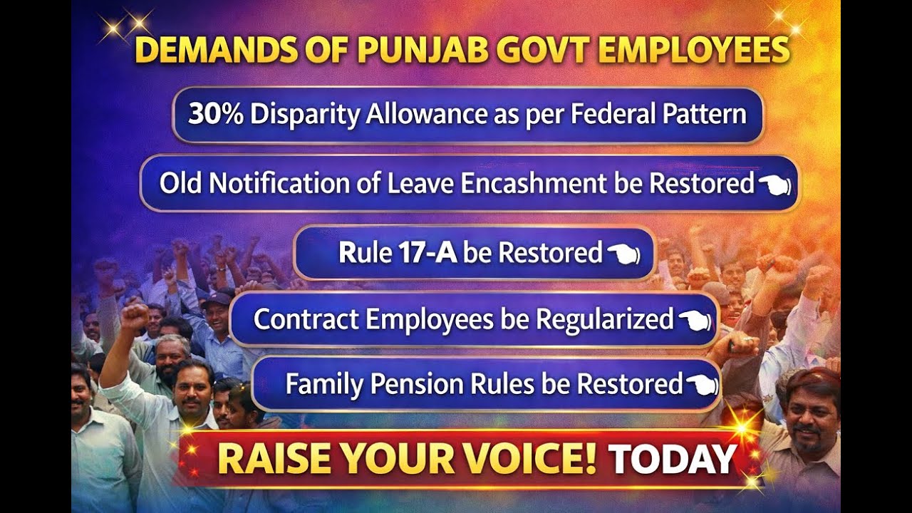 BREAKING NEWS: Punjab Govt Employees Demand 30% Allowance & Rule 17-A Restoration