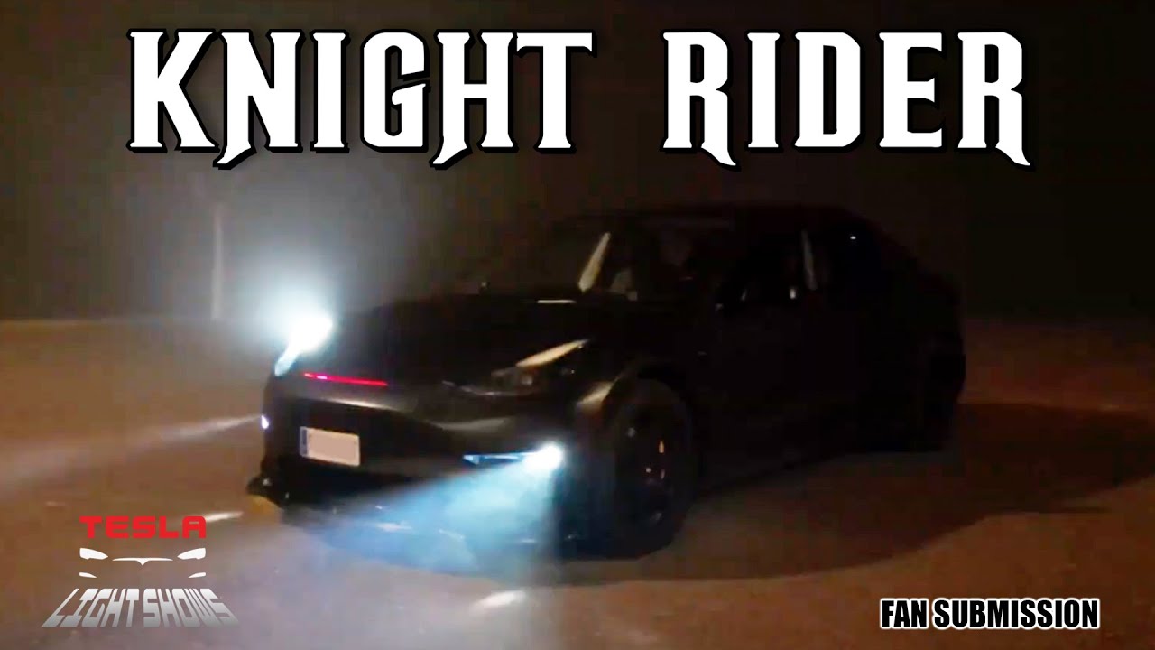 Tesla Light Show with KITT light bar Knight Rider Extended Theme