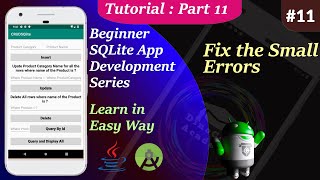 SQLite Course for Beginners in Android | Fix error in our Application  Android Part 11