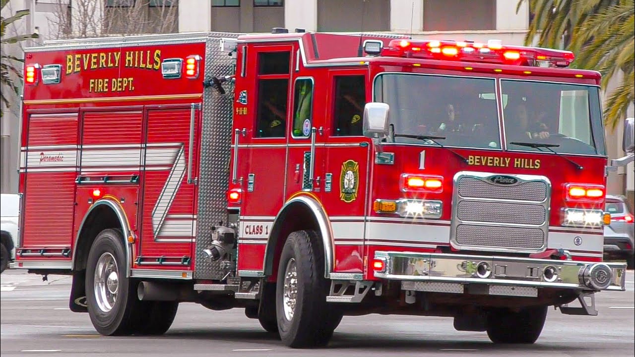 Beverly Hills Fire Dept. Engine 1 Responding x3