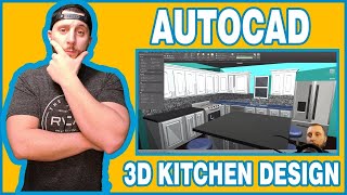 AUTOCAD 2019/2020 - 3D KITCHEN AND CABINET DESIGN PART 7!