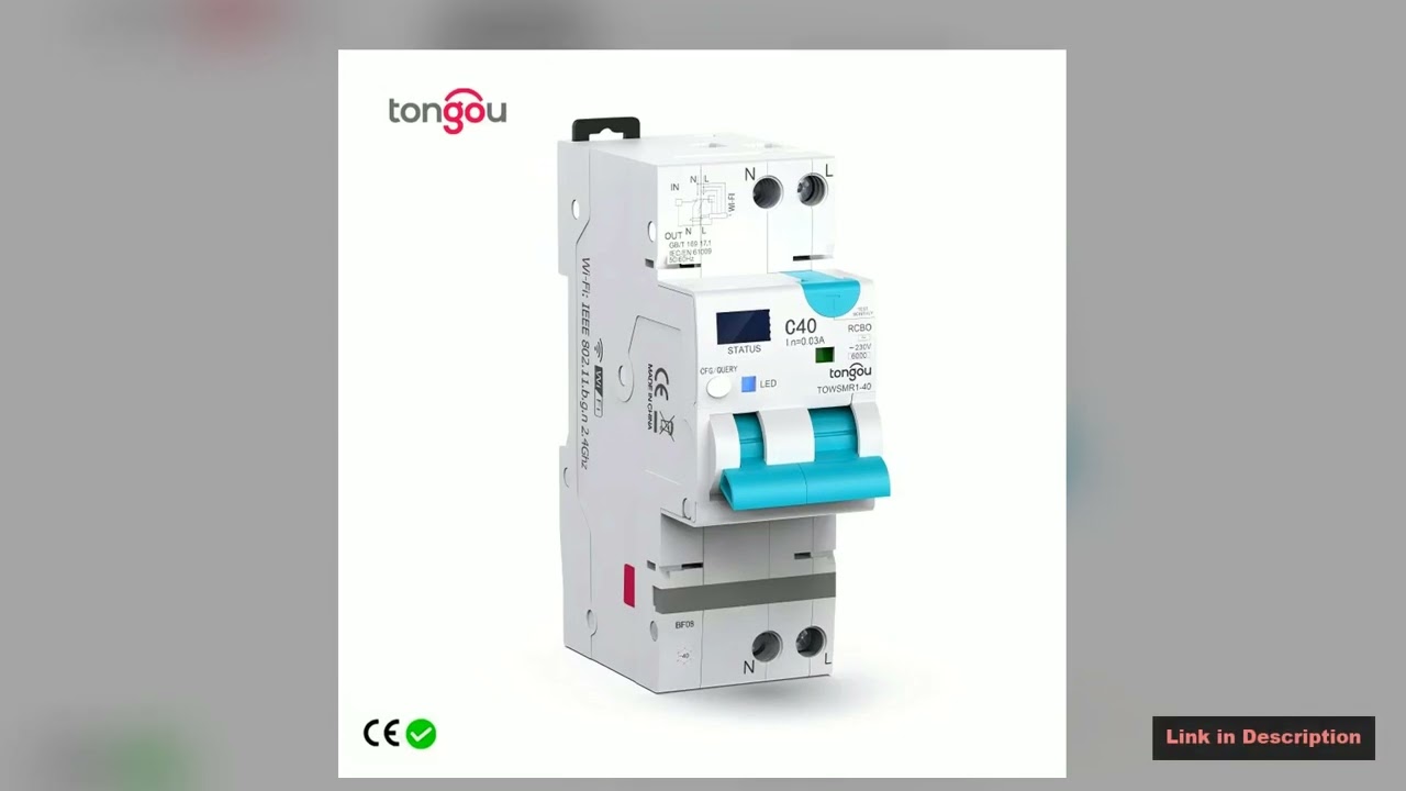 TUYA WIFI RCBO LED Adjustable Smart Circuit Breaker Residual Current Circuit Breaker With Over