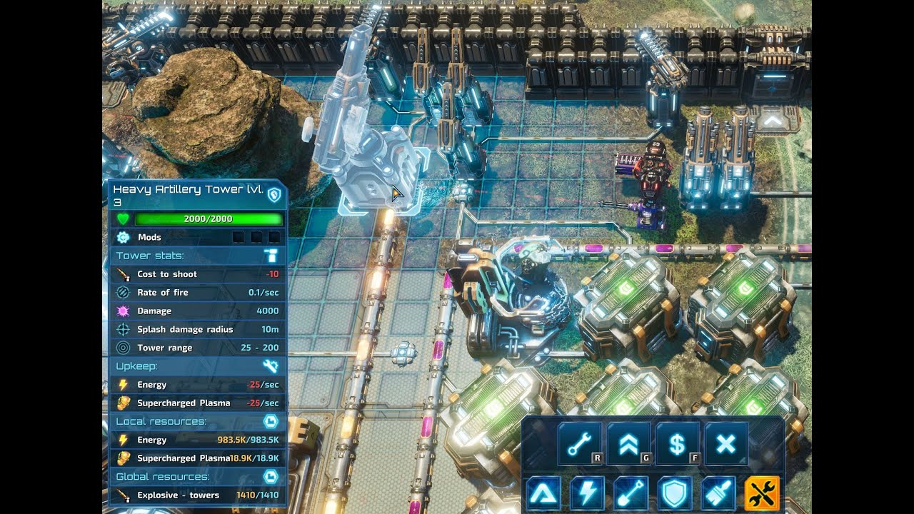 Lvl 3 Heavy Artillery's insane range - The Riftbreaker